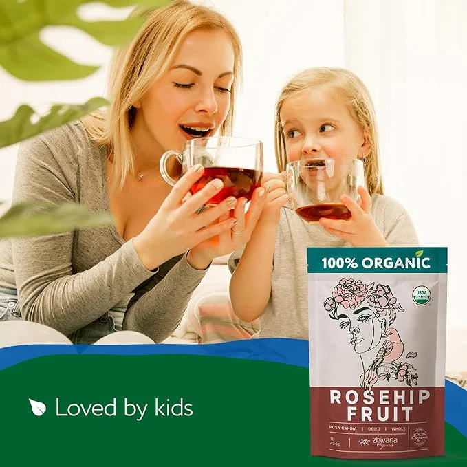Rosehip Fruit Tea (Pack of 4) - Immune Support, Vitamin C from Food, Digestive Tea - For Kids & Adults - 4 LB - Product Image