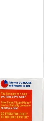 Zicam Ultra Cold Remedy Zinc Rapidmelts, Orange Cream Flavor, Homeopathic, Cold Shortening Medicine, Shortens Cold Duratio...