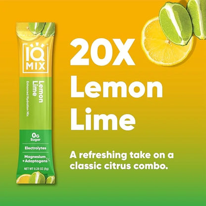 IQMIX Sugar Free Electrolytes Powder Packets - Hydration Supplement Drink Mix with Keto Electrolytes, Lions Mane, Magnesiu...