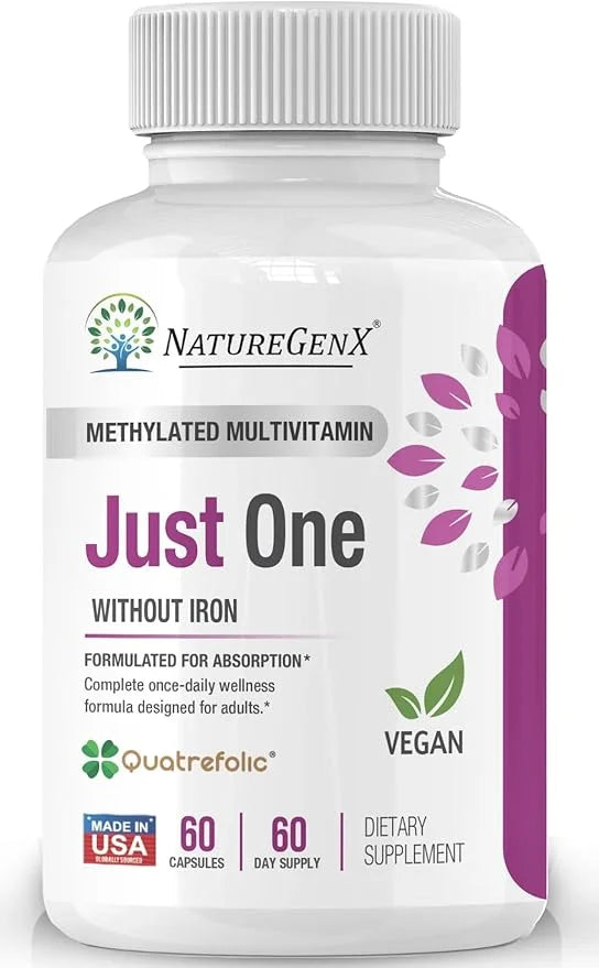 Just One Daily Methylated Multivitamin 60 Caps B12, Methylfolate 2 Months