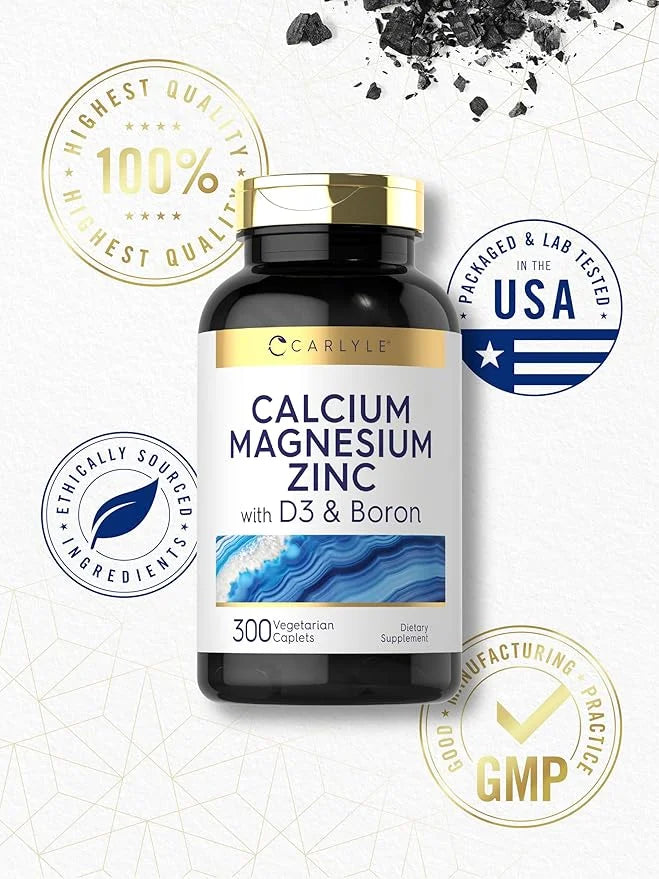 Carlyle Calcium Magnesium Zinc with Vitamin D3 and 300 Caplets
