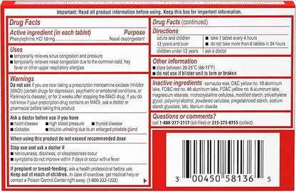 Sudafed PE Sinus Congestion Maximum Strength 36 ct