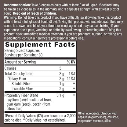 Nature's Way Fiber Fusion Daily Supplement, 150 Vegan