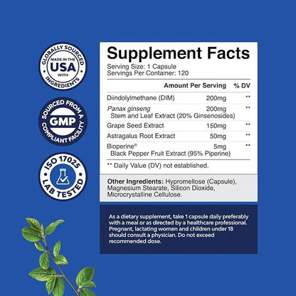 DIM Supplement for Men - DIM Estrogen Blocker for Men for Hormone Balance & Prostate Health - Diindolylmethane Testosteron...