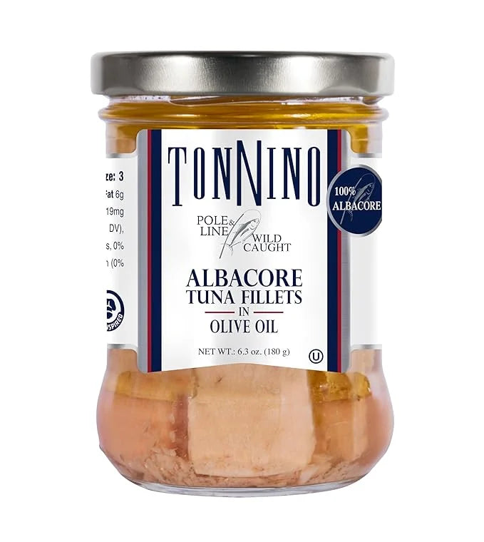 Tonnino Albacore Tuna in Olive Oil 6.3oz Premium 6-Pack: Omega-3 Rich, High Protein, Gluten-Free, Ready-to-Eat Tuna Packet...