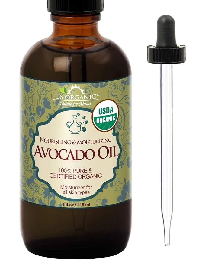 US Organic Avocado Oil Unrefined Virgin, USDA Certified Organic, 100% Pure & Natural, Cold Pressed, in Amber Glass Bottle ...
