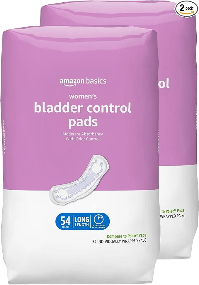 Amazon Basics Women's Incontinence Pads, Bladder 108 Count, (2 Packs 54)