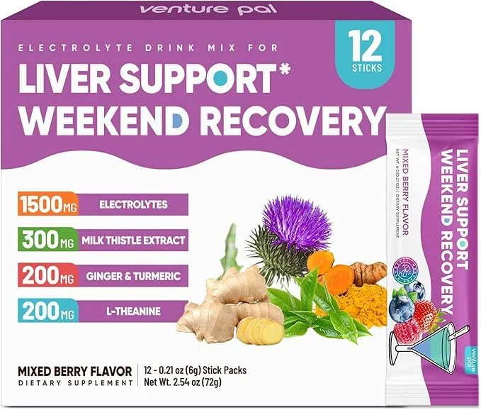 Venture Pal Liver Cleanse Detox & Repair, Liver Support with Milk Thistle + Ginger & Turmeric + L-Theanine + 5 Vitamins & ...