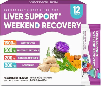 Venture Pal Liver Cleanse Detox & Repair, Liver Support with Milk Thistle + Ginger & Turmeric + L-Theanine + 5 Vitamins & ...