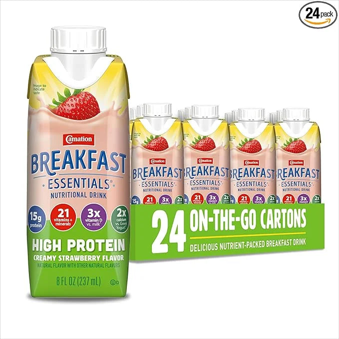 Carnation Breakfast Essentials High Protein Nutritional Drink, Ready-to-Drink, 15g Protein, Vitamins C & D for Immune Supp...