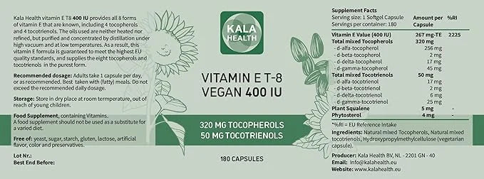 Kala Health Vitamin E 8 Tocopherols 400 IU