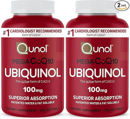 Qunol Mega Ubiquinol CoQ10 100mg Softgels- Q10 for 100 Count 2)
