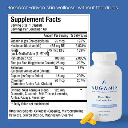 Acne Supplement for Men & Women (60 Capsules, 485 mg) – DIM-Free Hormonal Acne Treatment & Acne Medication, Helps Nodular ...