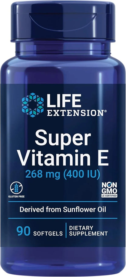 Life Extension Super Vitamin E 268mg 50mg - 90 Softgels 90 Capsules