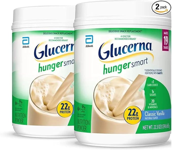 Glucerna Hunger Smart Powder, Diabetic Drink to Support Blood Sugar Management, 22g Protein, 130 Calories, Classic Vanilla...