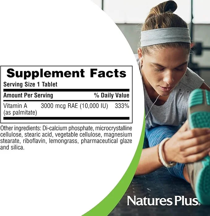 NaturesPlus Vitamin A (Palmitate) 10,000 iu 90 Vegetarian (90 Servings)