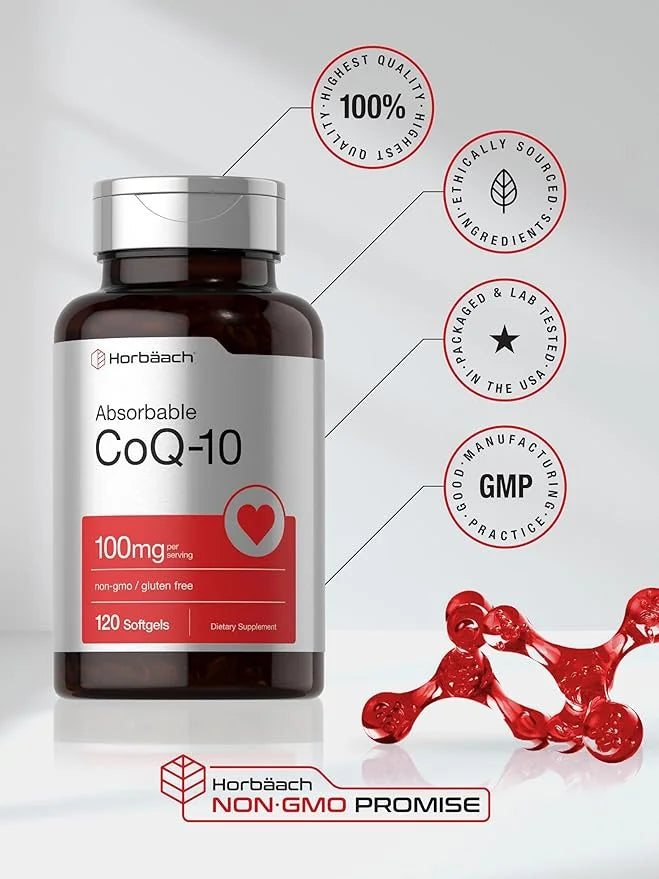 Horbäach CoQ10 100mg Softgels 120 Count