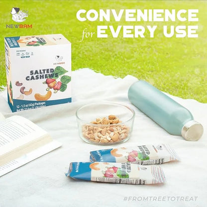 NEWBAM - Sea Salt Cashews Snack, 12 Pack (1.5oz), Keto