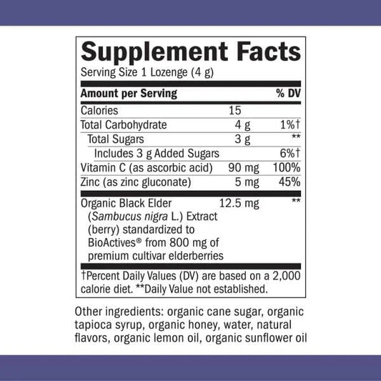 Nature's Way Sambucus Zinc Lozenges 24 Lozenges (3 Pack)
