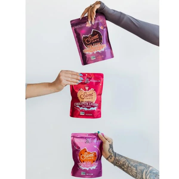 Sweet Logic Mini Cookies - Variety Pack - Double Chocolate Brownie, Cinnamon Churro Snickerdoodle, Chocolate Chip - Nut Fr...