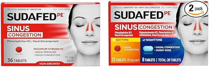 Sudafed PE Sinus Congestion Maximum Strength 36 ct 20 Count