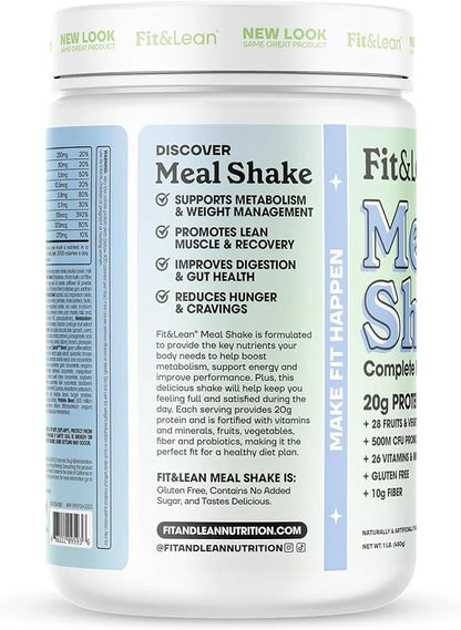 Fit & Lean Meal Shake, Fat Burning Meal Replacement, Protein, Fiber, Probiotics, Strawberry Shortcake, 0.8 lbs (365 g),10 ...