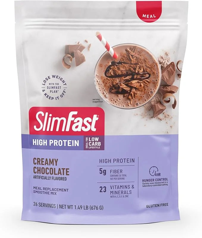 SlimFast High Protein Meal Replacement Powder, Advanced Nutrition Smoothie Mix with Vitamin and Mineral Blend, Gluten Free...