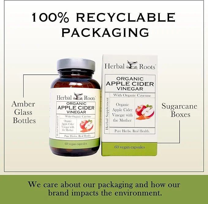 Herbal Roots Organic Apple Cider Vinegar 650 mg 60 Vegan