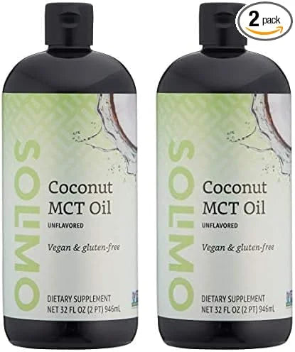 Amazon Brand - Solimo MCT Liquid Coconut Oil, Unflavored, 32 fl oz (Pack of 2) - Product Image