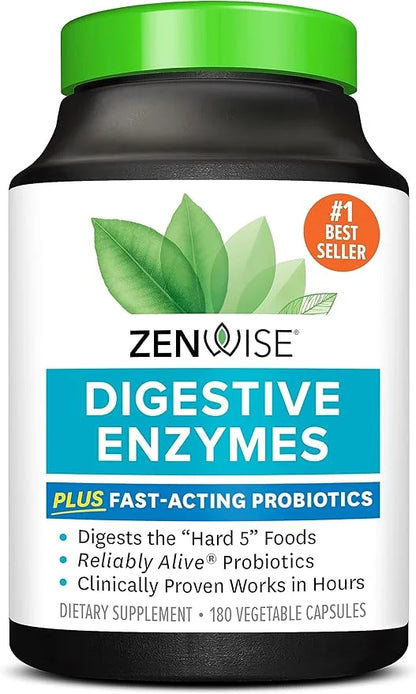 Zenwise Health Digestive Enzymes for Gut Health - Probiotic Multi Enzymes with Prebiotics and Probiotics for Women and Men...