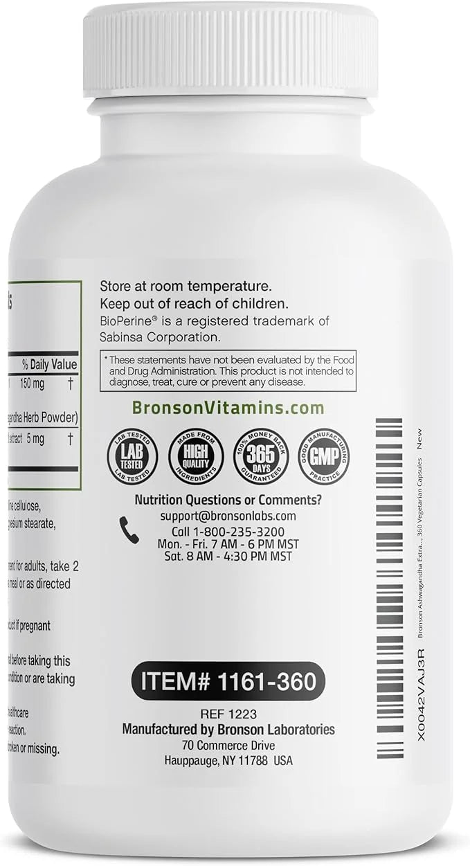 Bronson Ashwagandha Extra Strength Stress & 360 Vegetarian