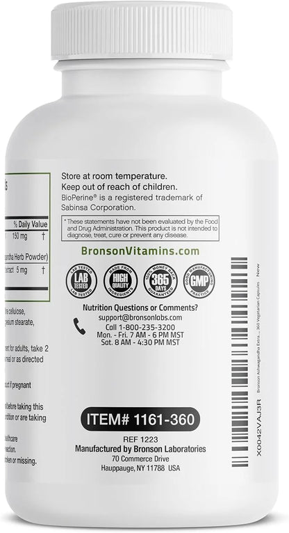 Bronson Ashwagandha Extra Strength Stress & 360 Vegetarian