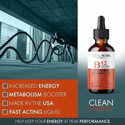 Extra Strength B Vitamin Drops- B B12, B6, B6, B3- B3- Vegan 2pk