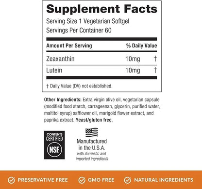 EyePromise Zeaxanthin + Lutein Eye Vitamin 60 Softgels
