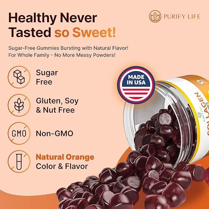 Sugar-Free Marine Collagen Gummies (90 Collagen Chews) Potent 500mg Collagen Gummy for Hair Growth, Healthier Skin & Nails...