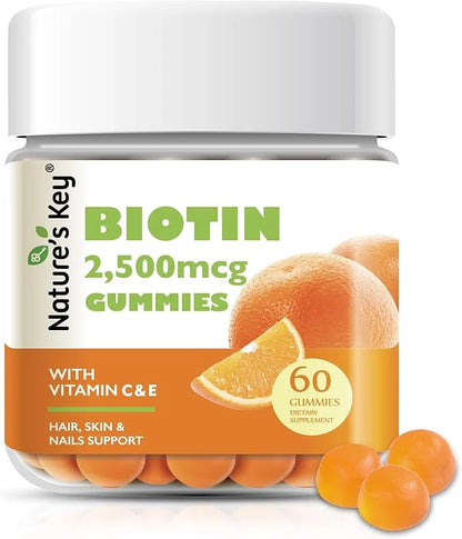 Nature's Key Biotin Gummies with Vitamin 60 Count