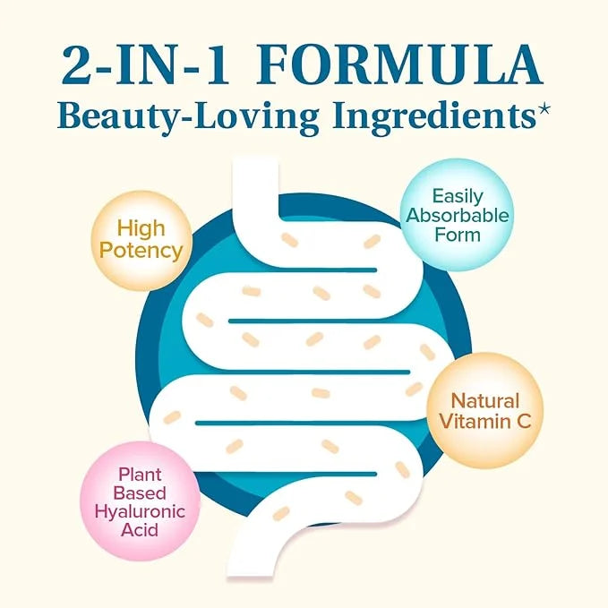 Hyaluronic Acid Supplement, with Vitamin C, 250mg Plant-Based HA, 90 Vegan Caps, for Joints, Skin & Eyes, Collagen Product...
