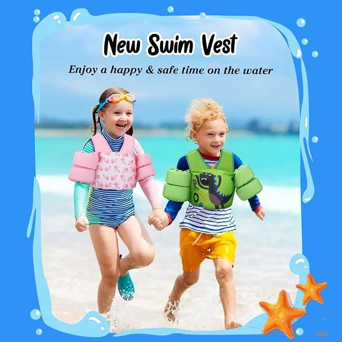 Moko Toddler Swim Vest for Kids, 20-50 lbs/22-66 lbs Clearance Swim Arm Band Cartoon Swimming Wings Pool Float Vests Sleev...