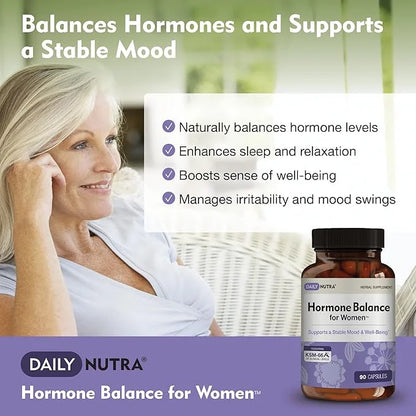 Hormone Balance for Women - Natural Mood Supplement - PMS Relief and Menopause Support | Featuring Clinically Studied KSM-...