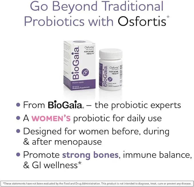 BioGaia Osfortis, Women’s Probiotic for Strong 6475, 60 60 Capsules, 1 Pack