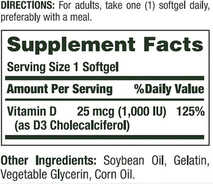 Nature's BountyVitamin D3 1000 100 mg, 120 Softgels 3)