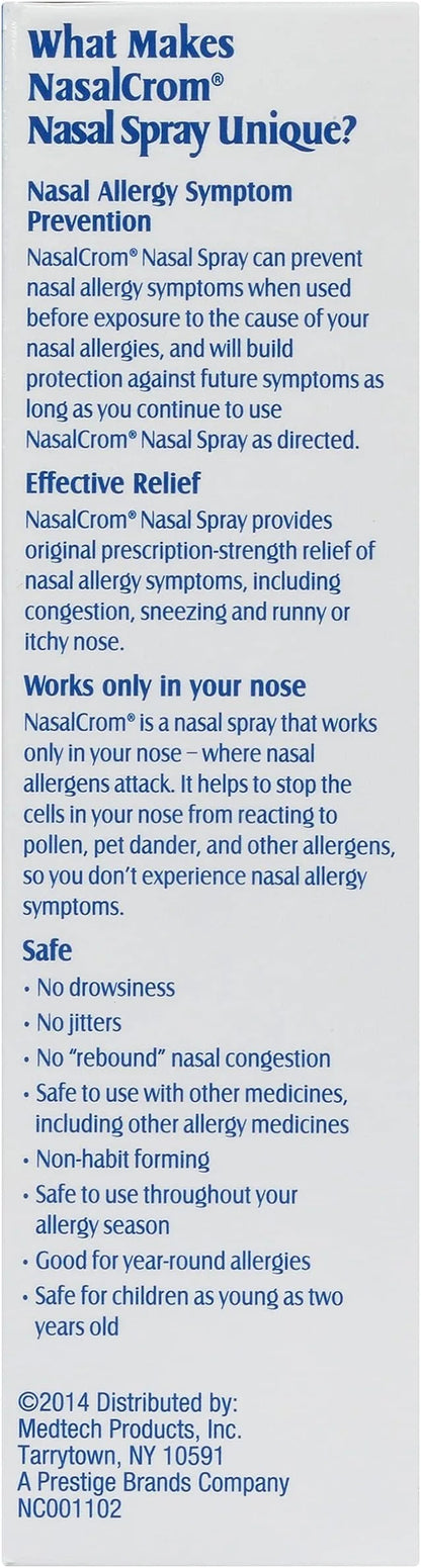 NasalCrom Nasal Spray Allergy Symptom Controller 200 Sprays .88 FL (2 Pack)