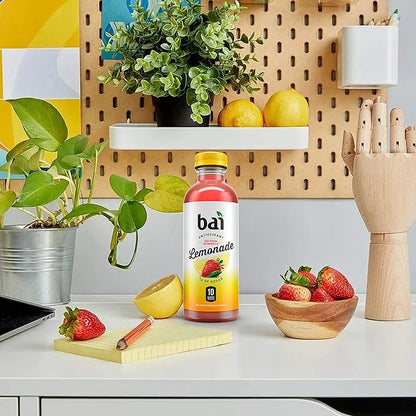 Bai Flavored Water, São Paulo Strawberry Lemonade, Antioxidant Infused Drinks, 18 Fluid Ounce Bottles, 6 Count - Product I...