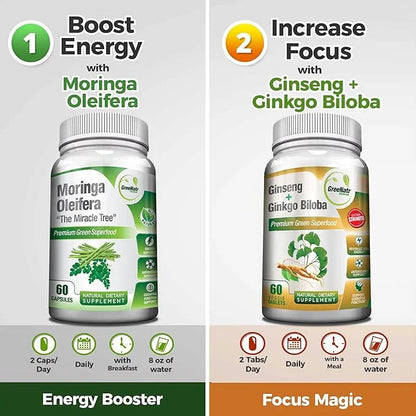 Focus an Energy Bundle Ginseng + (2 Bottles)