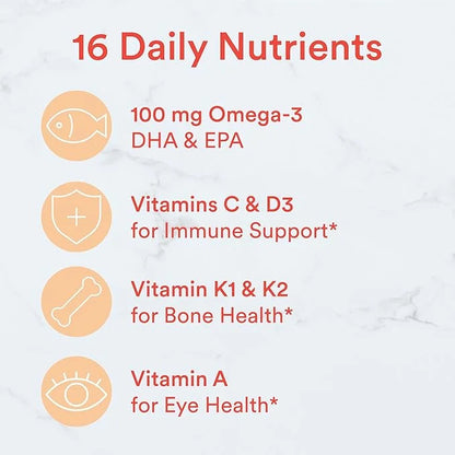 SmartyPants Kids Multivitamin Gummies: Omega 3 D3, C, B12, B6, B6, Vitamin 120 Count (30 Day
