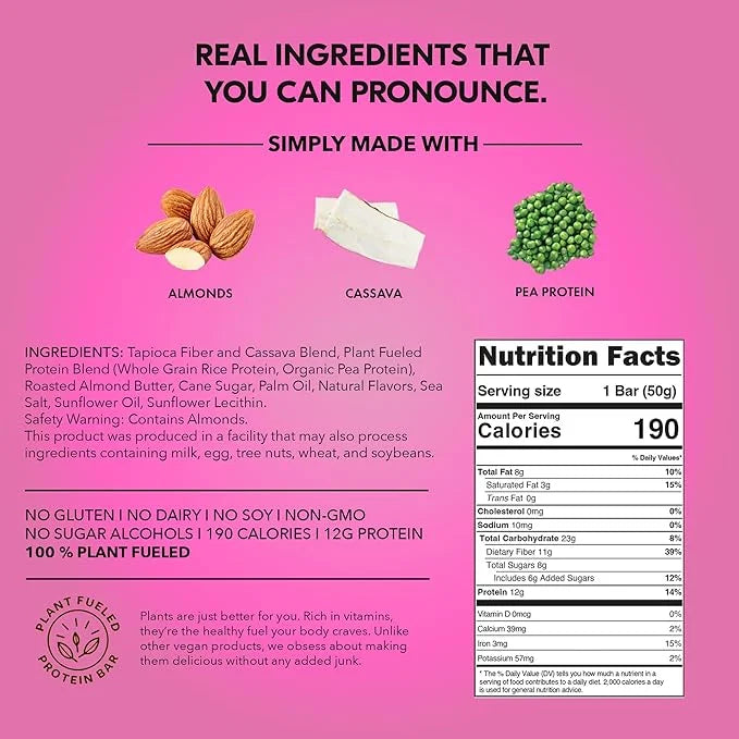 TRUBAR Vegan Protein Bar, Daydreaming About Donuts, Gluten Free, Plant Based Protein, Dairy Free, Non GMO, Soy Free, No Su...