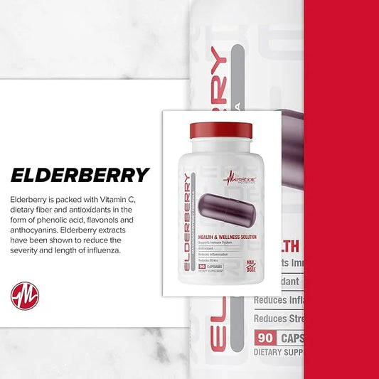 Metabolic Nutrition Elderberry with Vitamin C 1200mg, 90 90 Vegan