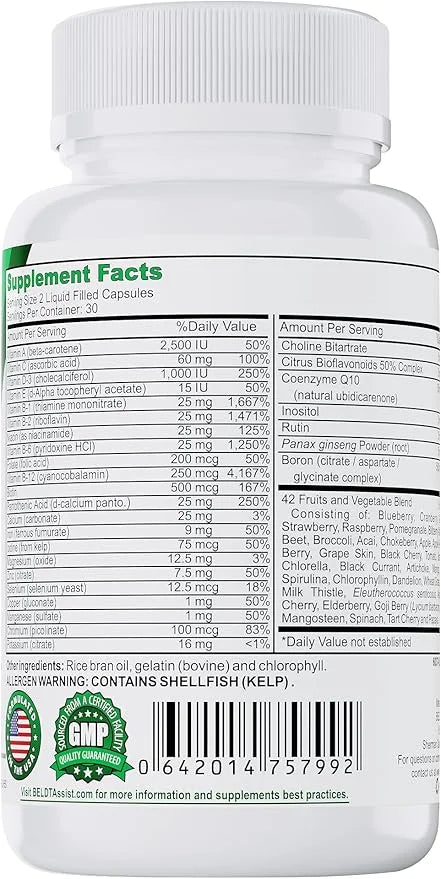 PRIZM Multivitamin for Men and Women 29 Vitamins 42 Fruits B6 B12-60 B12-60 Liquid