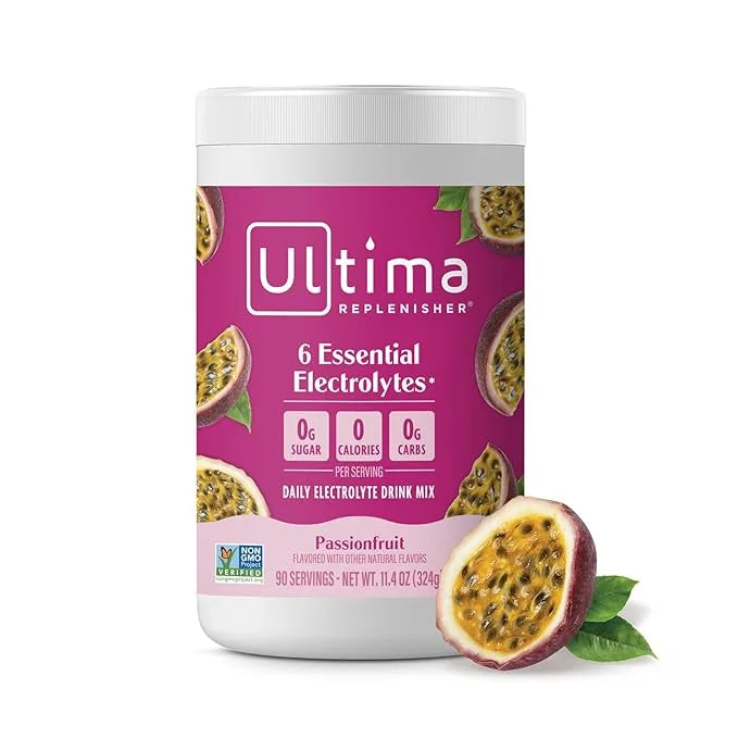 Ultima Replenisher Daily Electrolyte Powder Drink Mix – Passionfruit, 90 Servings – Hydration Powder with 6 Key Electrolyt...