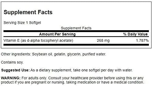 Swanson Natural Vitamin E 400 IU (268 mg, 100 Softgels)